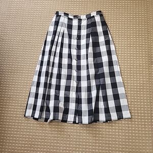 Who What Wear Monochrome Checkered A-Line Skirt